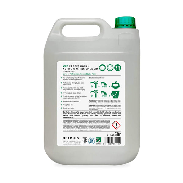 Delphis Eco Commercial Active Washing Up Liquid 5L Back