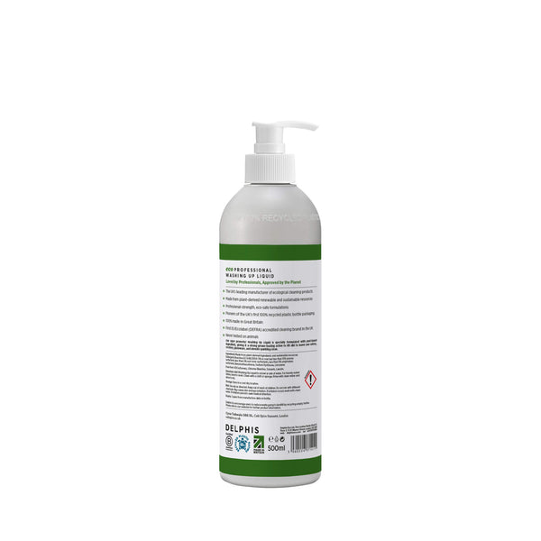 Delphis Eco Washing Up Liquid 500ml Back Label