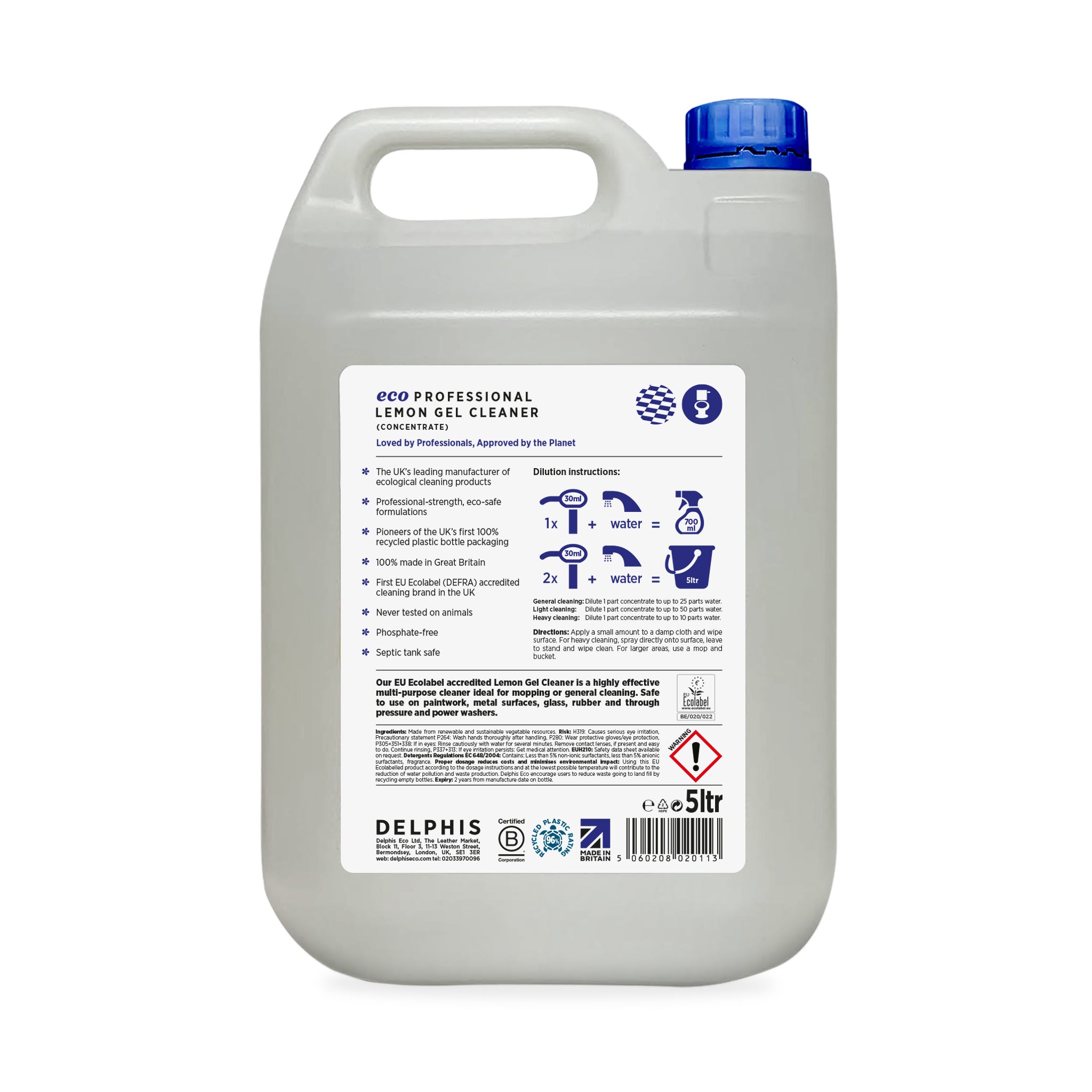 Eco Friendly Commercial Lemon Gel Cleaner | 5 Litre (Concentrate