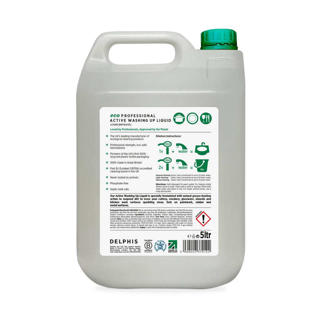 Commercial Active Washing Up Liquid 5L (Concentrate)
