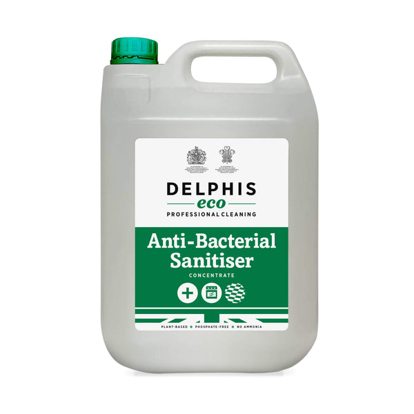 Delphis Eco Commercial Anti-Bacterial Sanitiser and Cleaner 5L Front Label