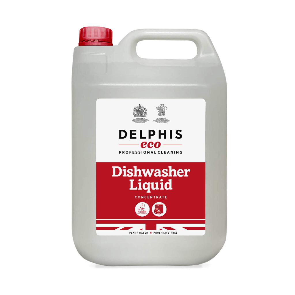 Delphis Eco Commercial Dishwasher Liquid 5L Front Label