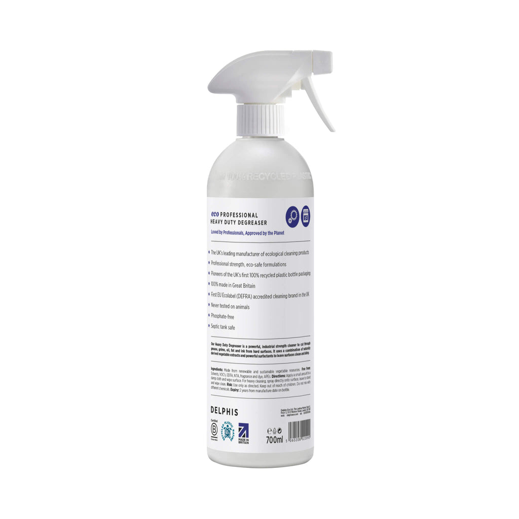 Delphis Eco Commercial Heavy Duty Degreaser 700ml Back Label
