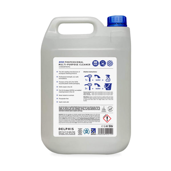 Delphis Eco Commercial Multi-Purpose Cleaner 5L Back Label