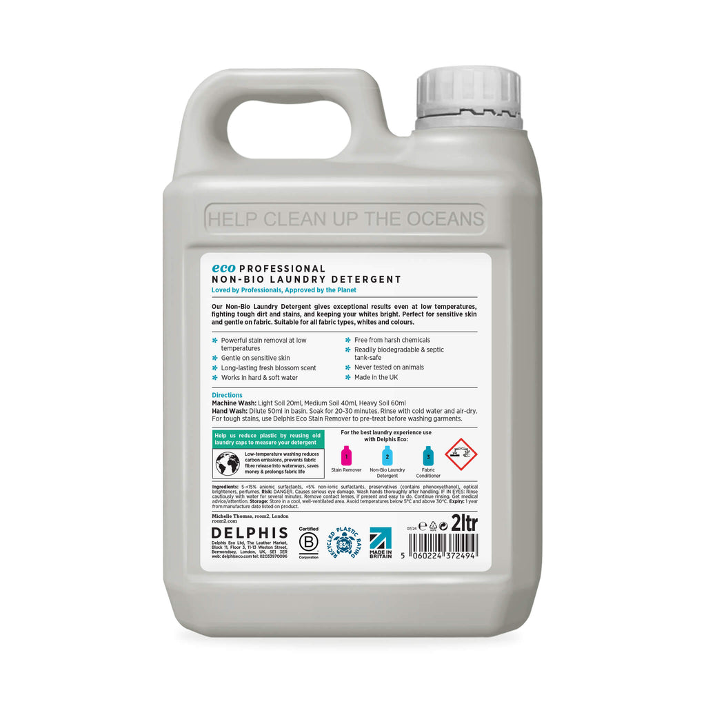 Delphis Eco Non-Bio Laundry Detergent 2L Back Label