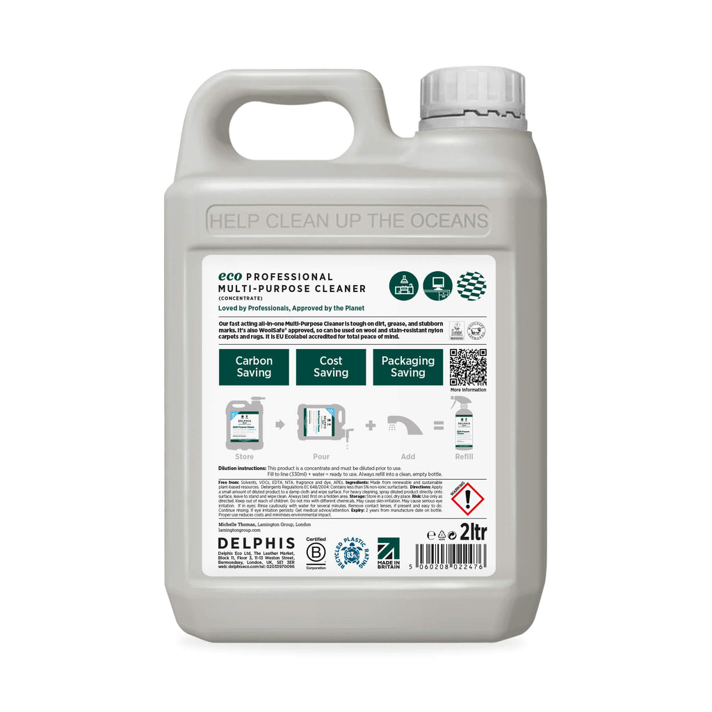 Delphis Eco Multi-Purpose Cleaner 2L Back Label