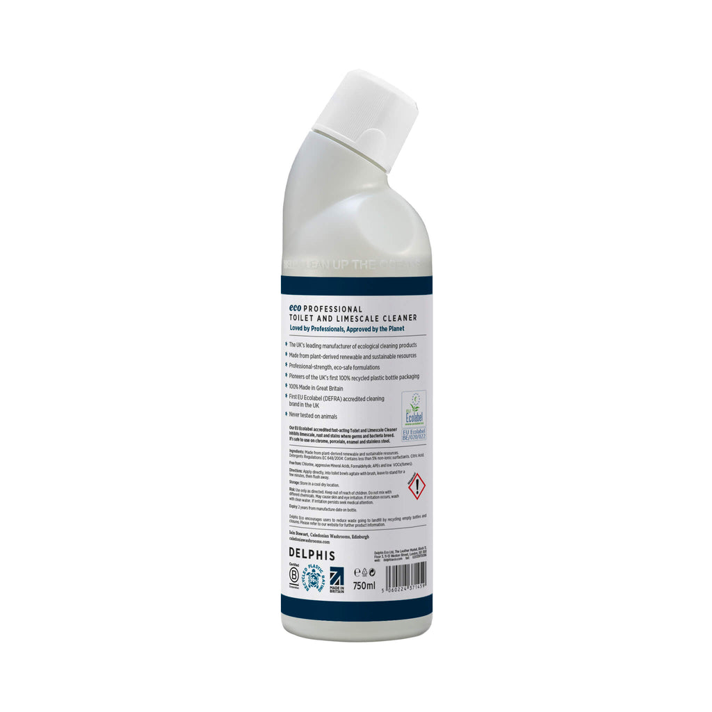 Delphis Eco Toilet & Limescale Cleaner 750ml Back Label